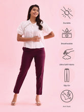 Load image into Gallery viewer, Go Colors Dark Purple Cotton Pencil Pant
