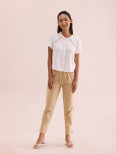 Load image into Gallery viewer, Go Colors Light Beige Cotton Pencil Pant
