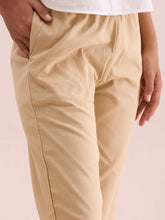 Load image into Gallery viewer, Go Colors Light Beige Cotton Pencil Pant
