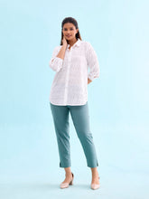 Load image into Gallery viewer, Go Colors Leaf Green Cotton Pencil Pant
