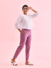 Load image into Gallery viewer, Go Colors Lilac Cotton Pencil Pant
