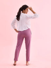Load image into Gallery viewer, Go Colors Lilac Cotton Pencil Pant

