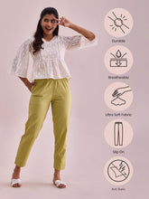 Load image into Gallery viewer, Go Colors Light Pista Cotton Pencil Pant
