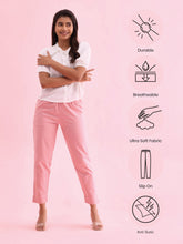 Load image into Gallery viewer, Go Colors Light Pink Cotton Pencil Pant

