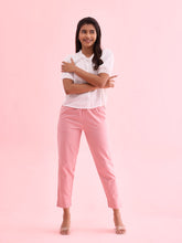 Load image into Gallery viewer, Go Colors Light Pink Cotton Pencil Pant
