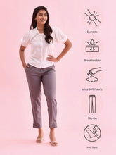Load image into Gallery viewer, Go Colors Medium Grey Cotton Pencil Pant
