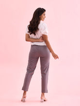 Load image into Gallery viewer, Go Colors Medium Grey Cotton Pencil Pant

