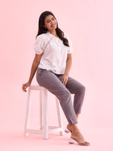 Load image into Gallery viewer, Go Colors Medium Grey Cotton Pencil Pant
