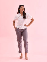 Load image into Gallery viewer, Go Colors Medium Grey Cotton Pencil Pant
