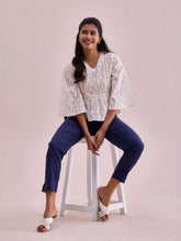 Load image into Gallery viewer, Go Colors Navy Cotton Pencil Pant
