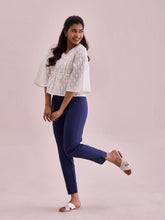 Load image into Gallery viewer, Go Colors Navy Cotton Pencil Pant
