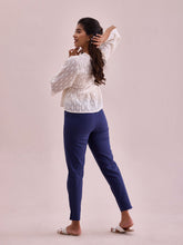Load image into Gallery viewer, Go Colors Navy Cotton Pencil Pant
