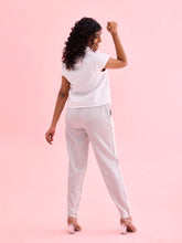 Load image into Gallery viewer, Go Colors White Cotton Stripe Pencil Pants
