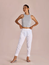 Load image into Gallery viewer, Go Colors White Cotton Pencil Pant
