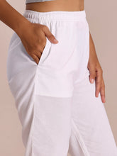Load image into Gallery viewer, Go Colors White Cotton Pencil Pant
