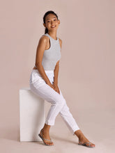 Load image into Gallery viewer, Go Colors White Cotton Pencil Pant
