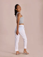 Load image into Gallery viewer, Go Colors White Cotton Pencil Pant
