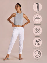 Load image into Gallery viewer, Go Colors White Cotton Pencil Pant
