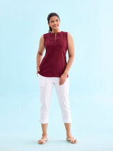 Load image into Gallery viewer, Go Colors White Cotton Cropped Pencil Pant

