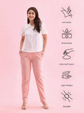 Load image into Gallery viewer, Go Colors Baby Pink Cotton Cambric Cotton Pants
