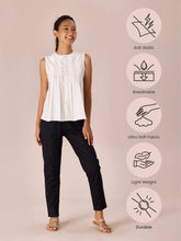 Load image into Gallery viewer, Go Colors Black Cotton Cambric Cotton Pants
