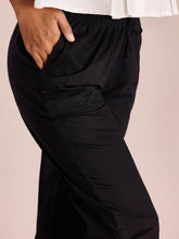 Load image into Gallery viewer, Go Colors Black Cotton Cambric Cotton Pants
