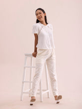 Load image into Gallery viewer, Go Colors Cream Cotton Cambric Cotton Pants
