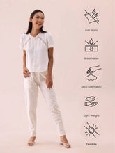 Load image into Gallery viewer, Go Colors Cream Cotton Cambric Cotton Pants

