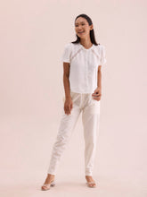 Load image into Gallery viewer, Go Colors Cream Cotton Cambric Cotton Pants
