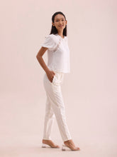 Load image into Gallery viewer, Go Colors Cream Cotton Cambric Cotton Pants
