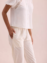 Load image into Gallery viewer, Go Colors Cream Cotton Cambric Cotton Pants

