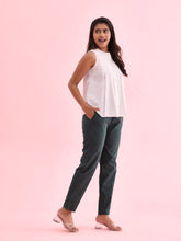 Load image into Gallery viewer, Go Colors Dark Green Cotton Cambric Cotton Pants

