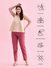 Load image into Gallery viewer, Go Colors Dark Pink Cotton Cambric Cotton Pants
