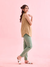 Load image into Gallery viewer, Go Colors Dusty Green Cotton Cambric Cotton Pants
