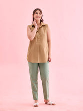 Load image into Gallery viewer, Go Colors Dusty Green Cotton Cambric Cotton Pants
