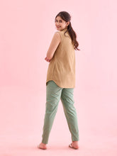 Load image into Gallery viewer, Go Colors Dusty Green Cotton Cambric Cotton Pants
