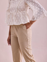 Load image into Gallery viewer, Go Colors Light Beige Cotton Cambric Cotton Pants
