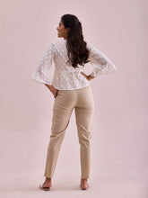 Load image into Gallery viewer, Go Colors Light Beige Cotton Cambric Cotton Pants
