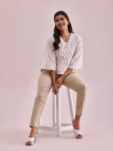 Load image into Gallery viewer, Go Colors Light Beige Cotton Cambric Cotton Pants
