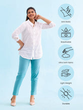 Load image into Gallery viewer, Go Colors Light Mint Cotton Cambric Cotton Pants
