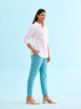 Load image into Gallery viewer, Go Colors Light Mint Cotton Cambric Cotton Pants
