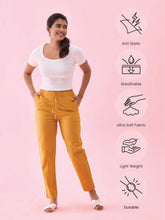 Load image into Gallery viewer, Go Colors Light Mustard Cotton Cambric Cotton Pants
