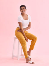 Load image into Gallery viewer, Go Colors Light Mustard Cotton Cambric Cotton Pants
