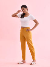 Load image into Gallery viewer, Go Colors Light Mustard Cotton Cambric Cotton Pants
