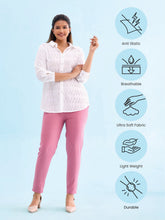 Load image into Gallery viewer, Go Colors Light Wine Cotton Cambric Cotton Pants
