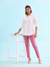 Load image into Gallery viewer, Go Colors Light Wine Cotton Cambric Cotton Pants
