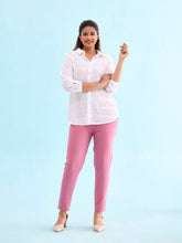 Load image into Gallery viewer, Go Colors Light Wine Cotton Cambric Cotton Pants
