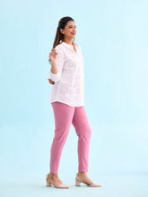 Load image into Gallery viewer, Go Colors Light Wine Cotton Cambric Cotton Pants
