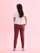 Load image into Gallery viewer, Go Colors Maroon Cotton Cambric Cotton Pants
