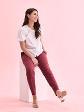 Load image into Gallery viewer, Go Colors Maroon Cotton Cambric Cotton Pants

